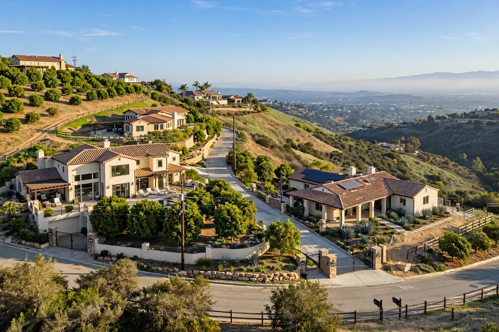 Hillside homes in La Habra Heights California Hillside homes in La Habra Heights California