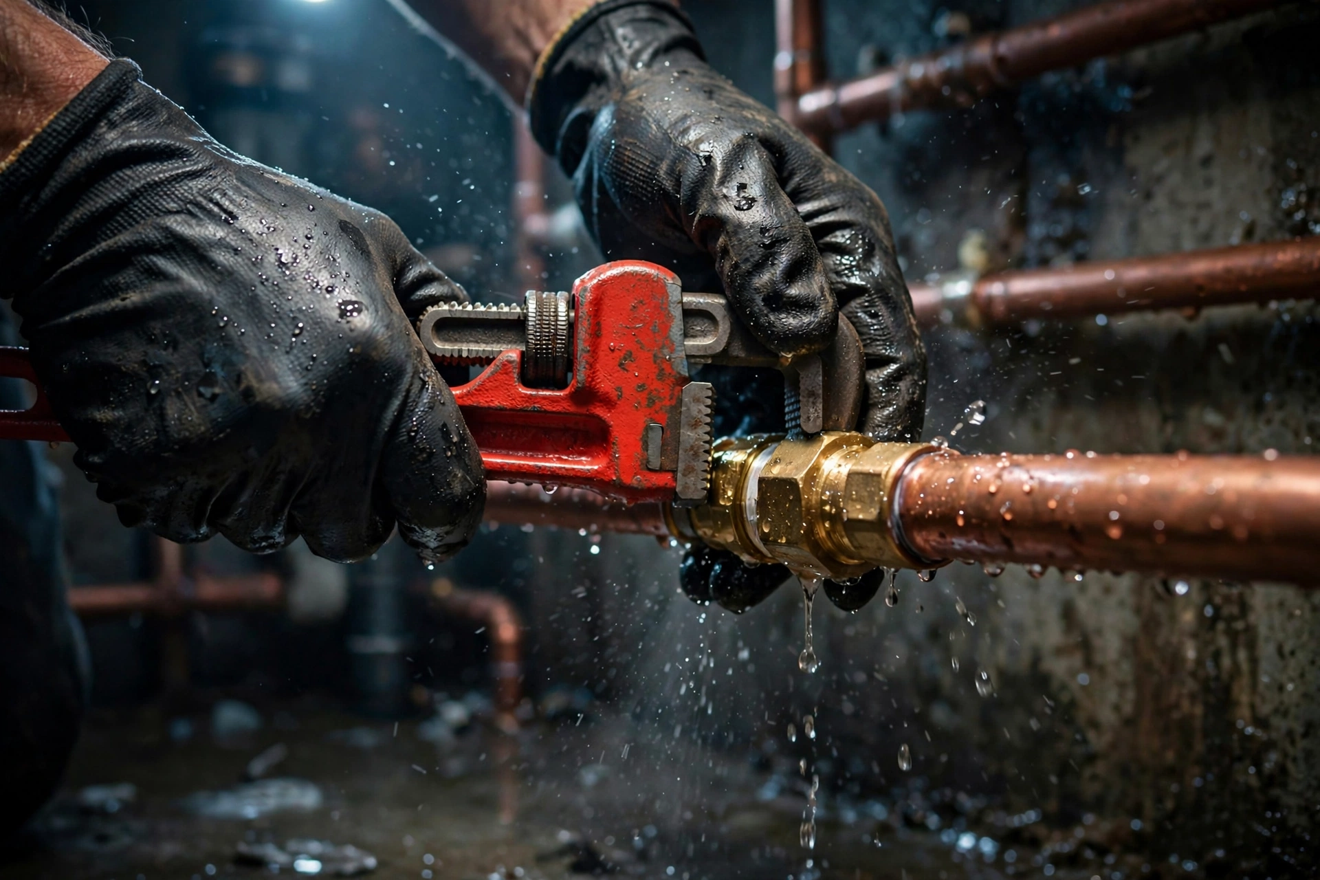 Plumber hands repairing pipe in Lakeside CA Plumber hands repairing pipe in Lakeside CA