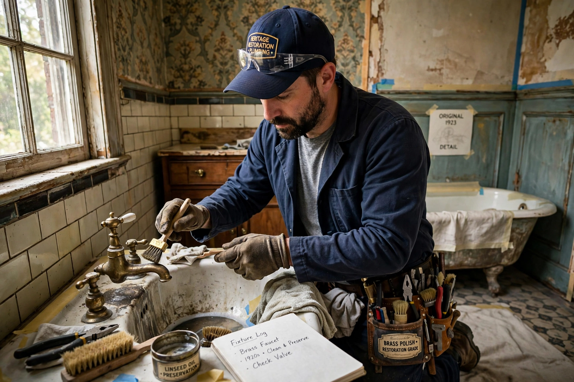 Vintage plumbing fixture restoration in historic Pasadena California home Vintage plumbing fixture restoration in historic Pasadena California home