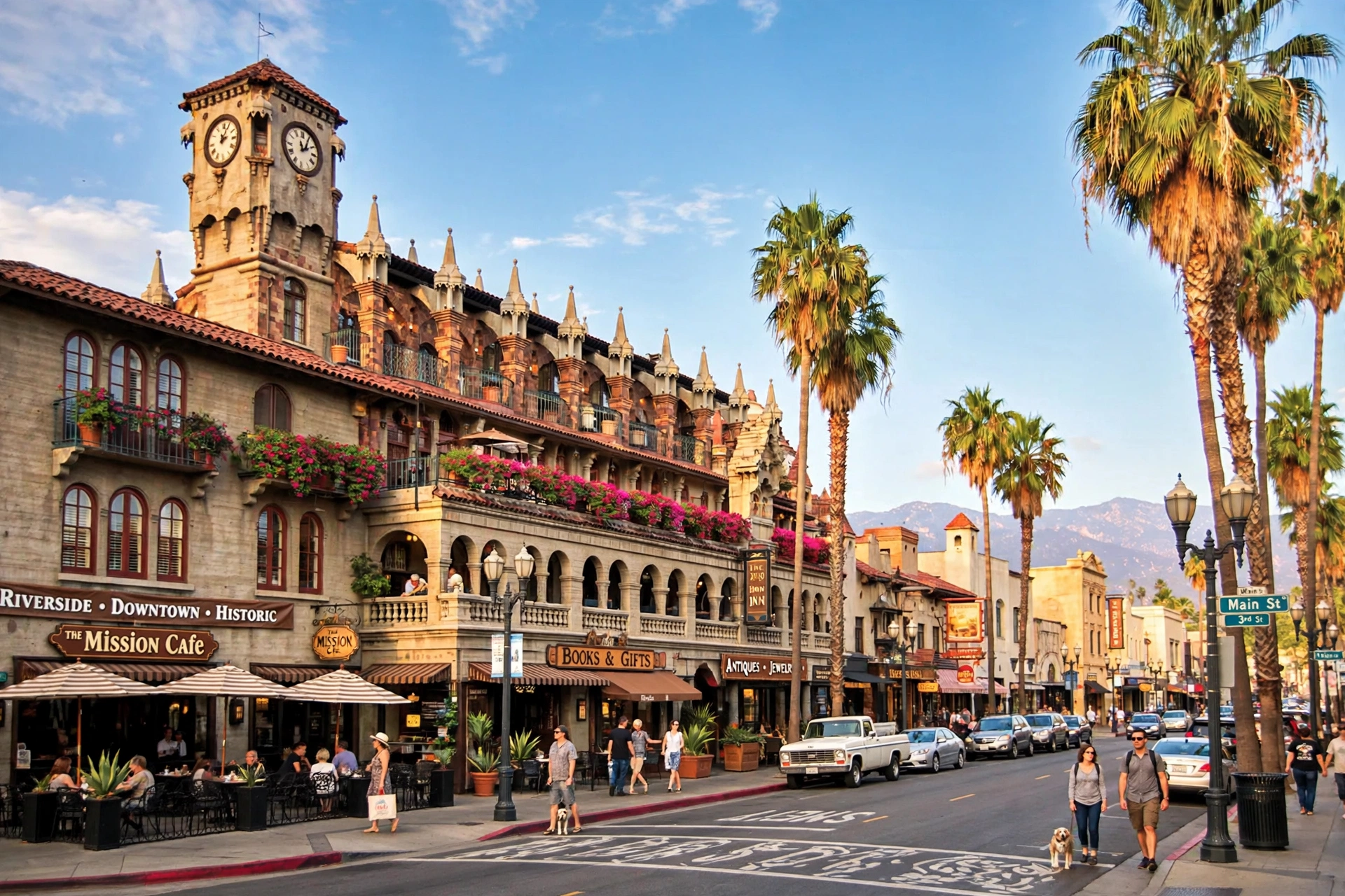 Downtown Riverside California with historic architecture Downtown Riverside California with historic architecture