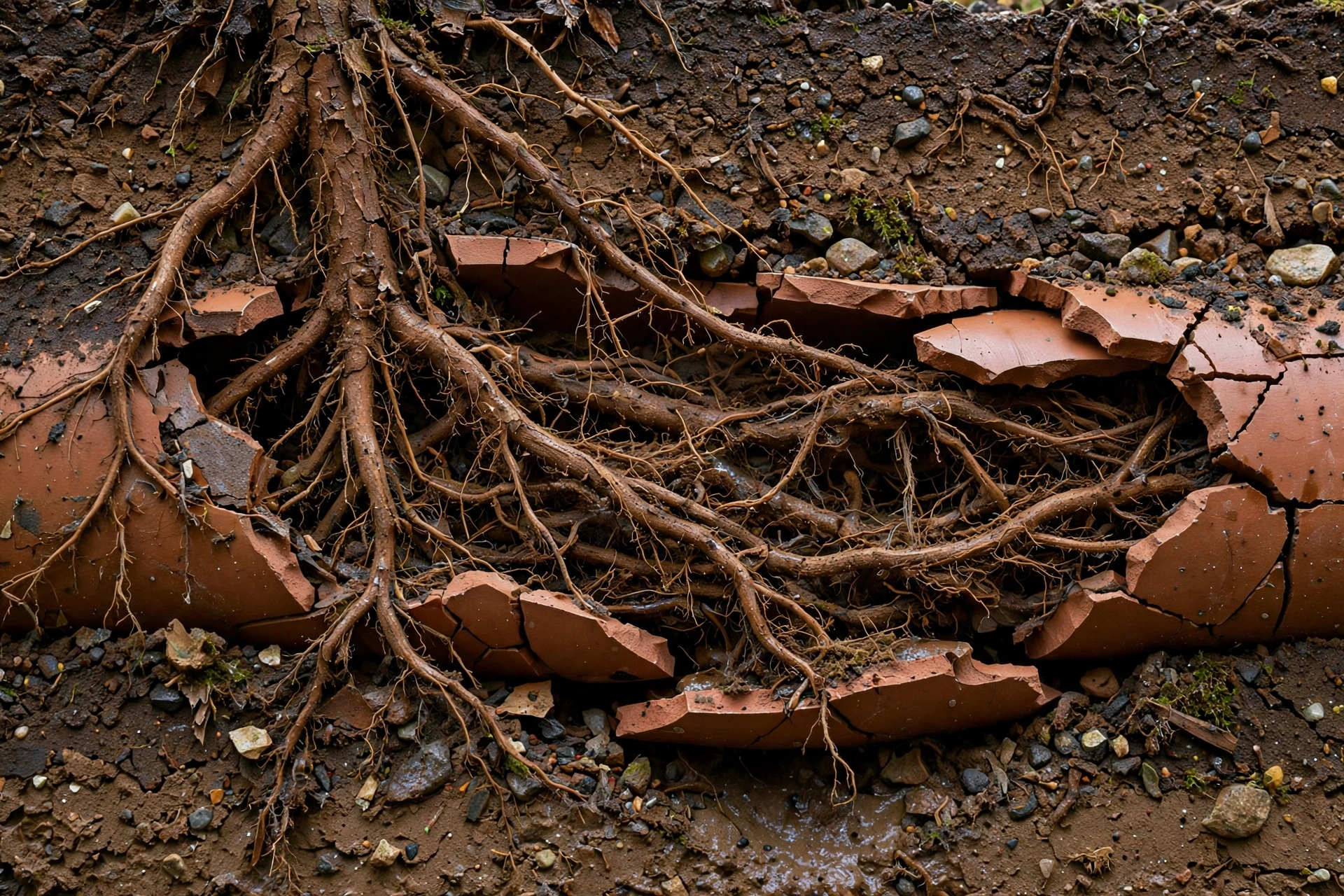 tree roots in sewer line - Pro Plumbers California