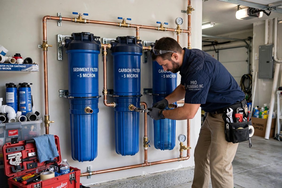 Whole-house water filtration system installation - Pro Plumbers California