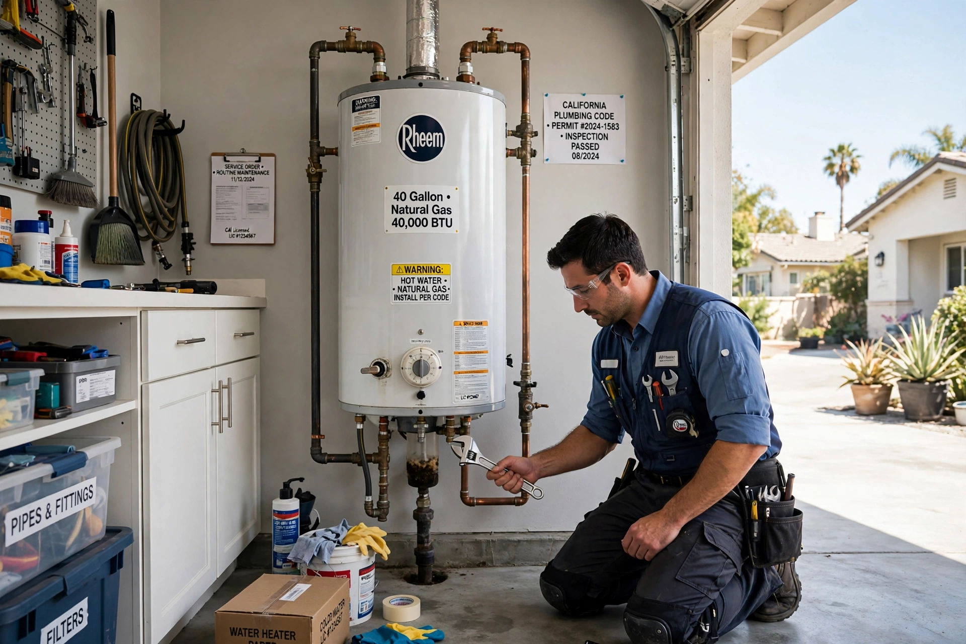 Plumber in Pleasant Grove, CA — Water heater maintenance